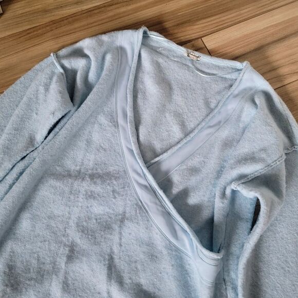 🆕 Free People Intimately Living In This Pullover Soft Cozy Sweater Light Blue - Picture 4 of 14